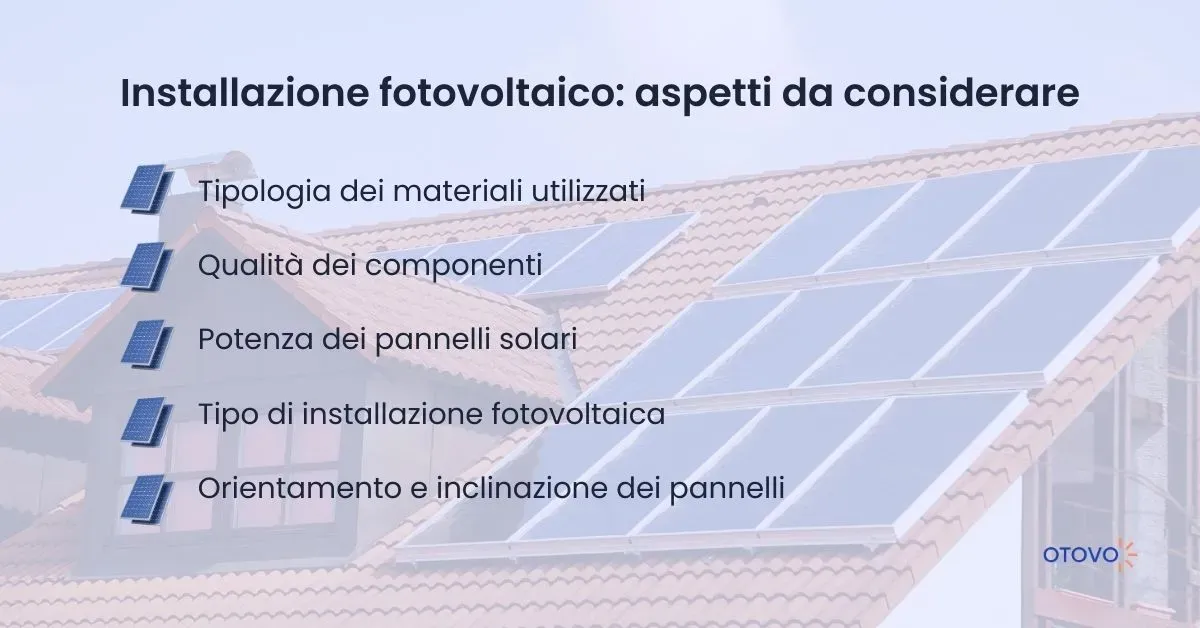 Installazione fotovoltaico: aspetti da considerare