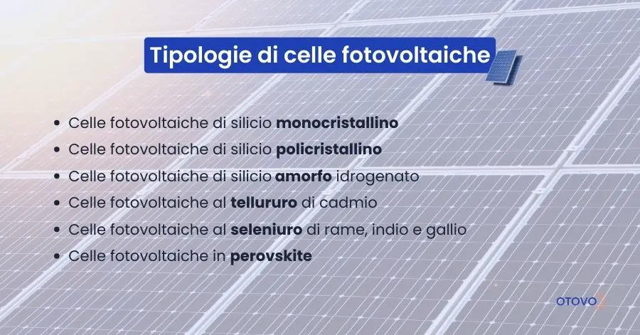 Tipologie celle fotovoltaiche