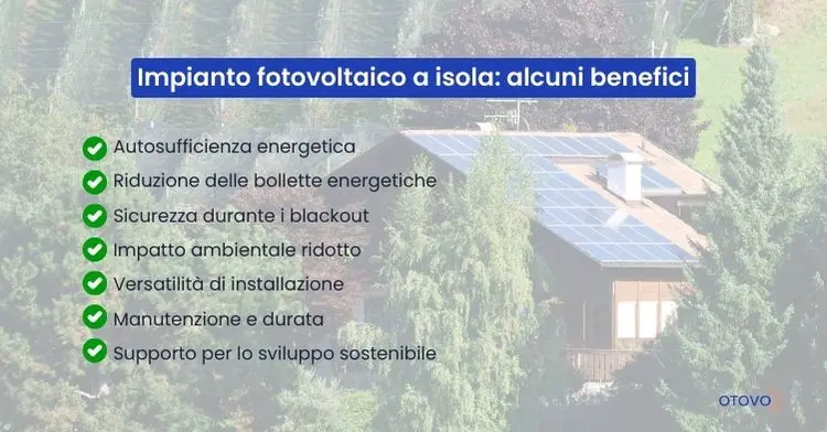 Benefici fotovoltaico a isola