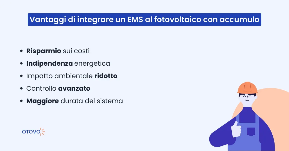 Vantaggi di integrare un EMS al fotovoltaico con accumulo